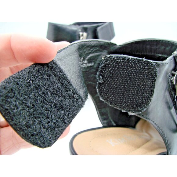 Kim Rogers Sada Booties Open Toe Ankle Womens Size 7.5M Black Block Heel Zipper - Picture 7 of 10